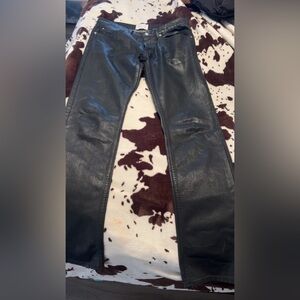 Men’s Sandro Paris Waxed Black Pants